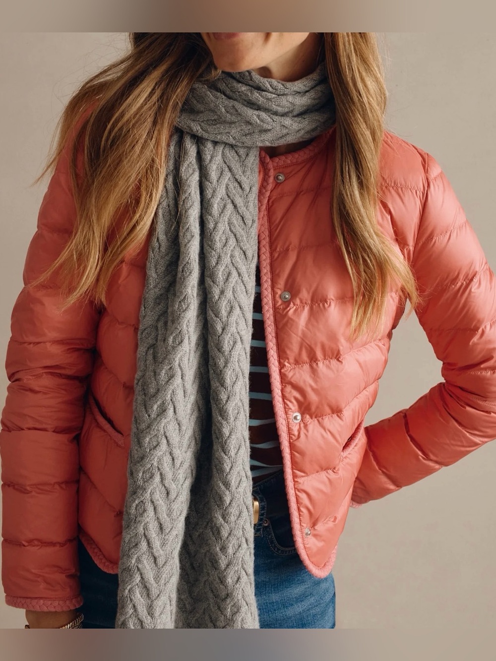 J. McLaughlin light Coral Puffer Jacket